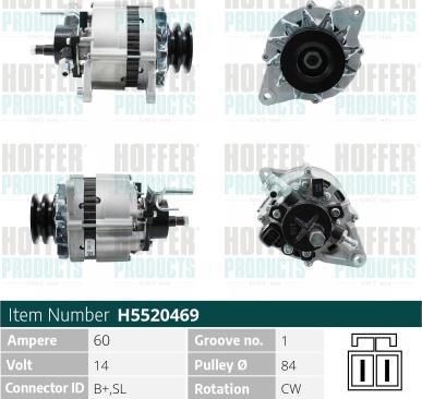 Hoffer H5520469 - Ģenerators www.autospares.lv