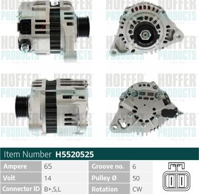 Hoffer H5520525 - Ģenerators autospares.lv