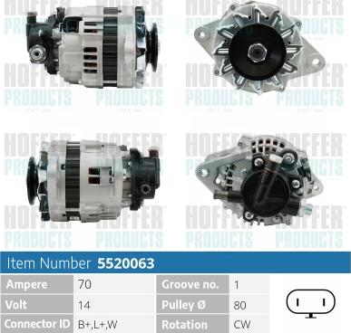 Hoffer H5520063 - Ģenerators www.autospares.lv