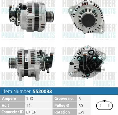 Hoffer H5520033 - Ģenerators autospares.lv