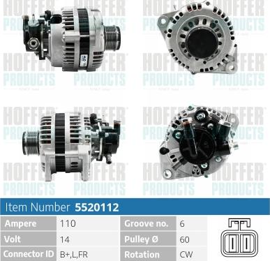 Hoffer H5520112 - Ģenerators autospares.lv