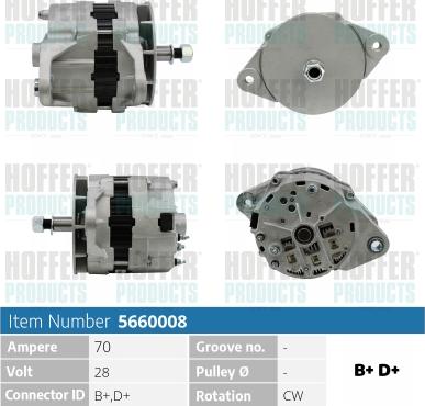 Hoffer H5660008 - Ģenerators www.autospares.lv