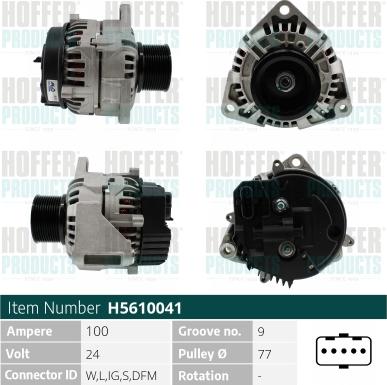 Hoffer H5610041 - Ģenerators www.autospares.lv