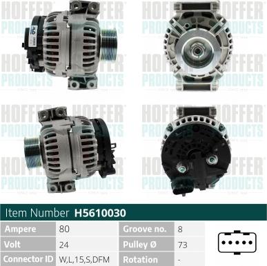 Hoffer H5610030 - Ģenerators www.autospares.lv