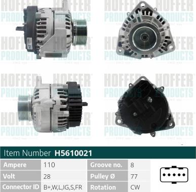 Hoffer H5610021 - Ģenerators www.autospares.lv