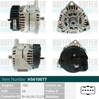 Hoffer H5610077 - Ģenerators autospares.lv