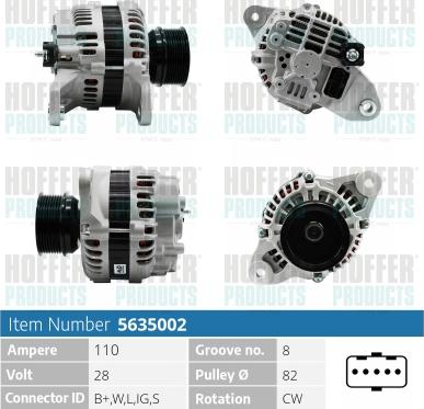 Hoffer H5635002 - Ģenerators autospares.lv