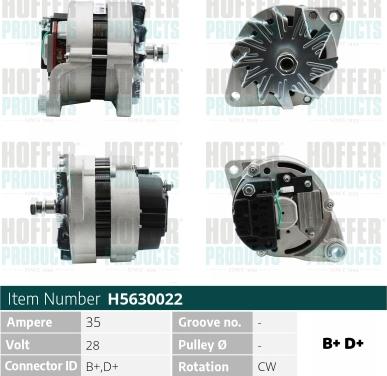 Hoffer H5630022 - Ģenerators www.autospares.lv