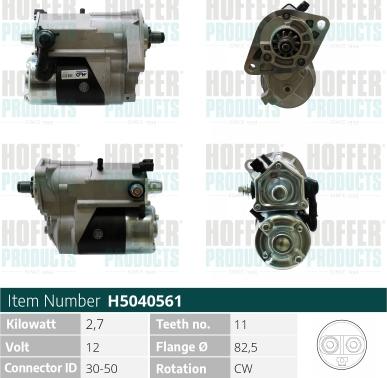 Hoffer H5040561 - Starter www.autospares.lv