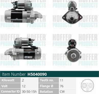 Hoffer H5040090 - Starteris autospares.lv