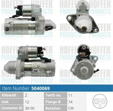 Hoffer H5040069 - Starteris autospares.lv