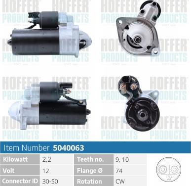 Hoffer H5040063 - Starteris autospares.lv