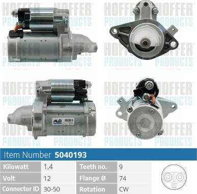 Hoffer H5040193 - Starter www.autospares.lv