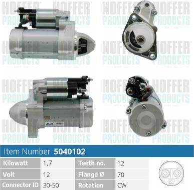 Hoffer H5040102 - Стартер www.autospares.lv