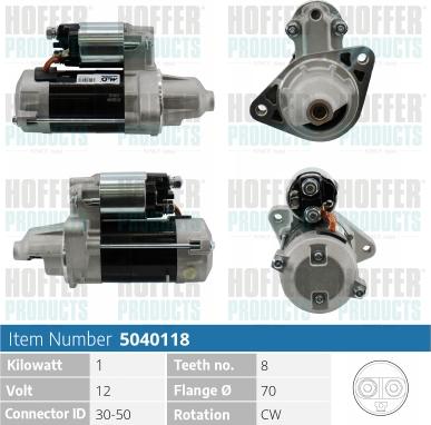 Hoffer H5040118 - Starteris autospares.lv