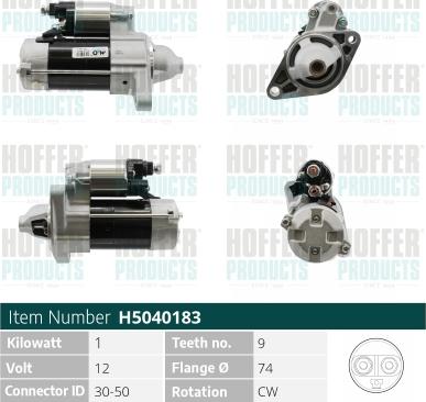 Hoffer H5040183 - Starter www.autospares.lv