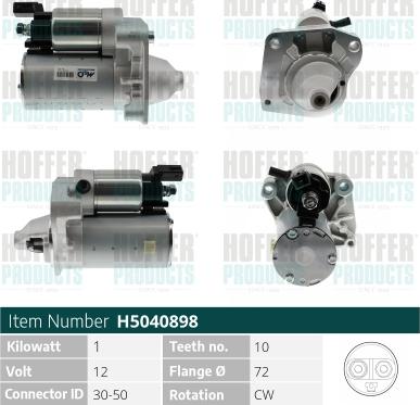 Hoffer H5040898 - Стартер www.autospares.lv