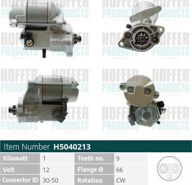 Hoffer H5040213 - Стартер www.autospares.lv