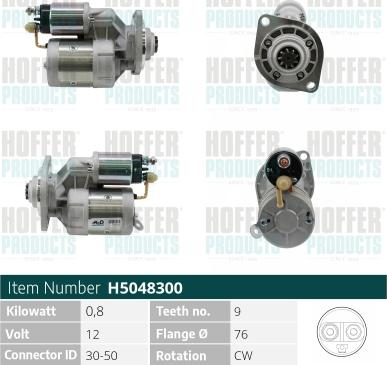 Hoffer H5048300 - Starter www.autospares.lv