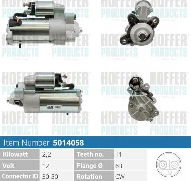 Hoffer H5014058 - Starteris autospares.lv