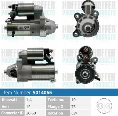 Hoffer H5014065 - Starter www.autospares.lv