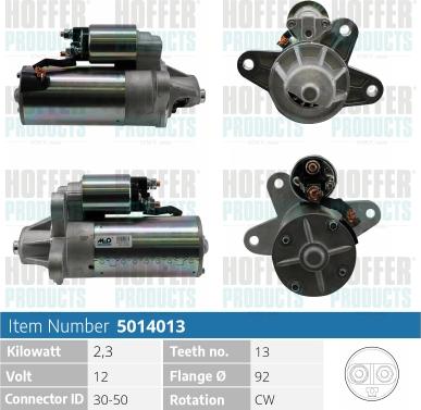 Hoffer H5014013 - Starteris autospares.lv