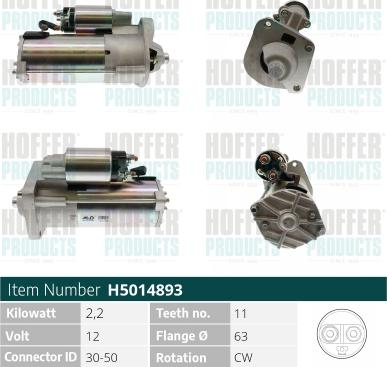 Hoffer H5014893 - Starteris www.autospares.lv