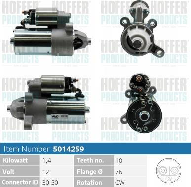 Hoffer H5014259 - Starteris autospares.lv