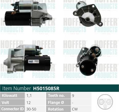 Hoffer H5015085R - Starteris autospares.lv