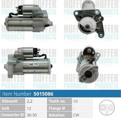 Hoffer H5015086 - Starteris autospares.lv