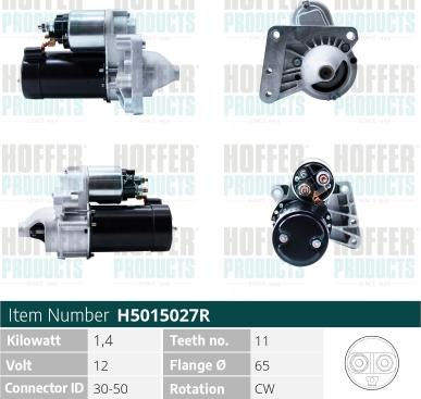 Hoffer H5015027R - Starteris autospares.lv