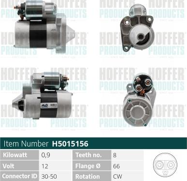 Hoffer H5015156 - Starter www.autospares.lv