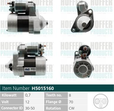 Hoffer H5015160 - Стартер www.autospares.lv