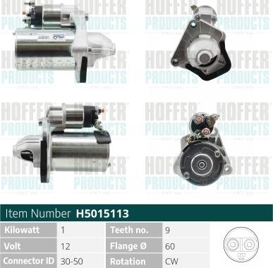 Hoffer H5015113 - Starter www.autospares.lv