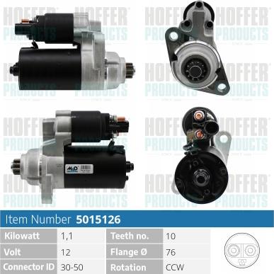 Hoffer H5015126 - Starteris autospares.lv