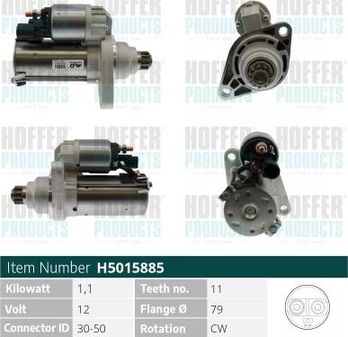 Hoffer H5015885 - Starteris www.autospares.lv