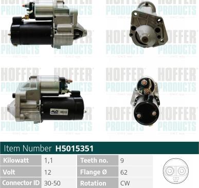 Hoffer H5015351 - Starteris autospares.lv