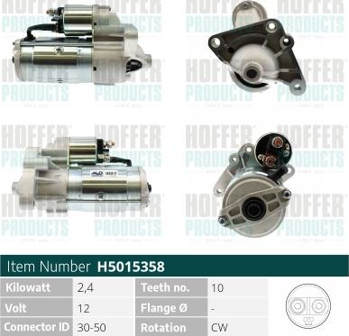 Hoffer H5015358 - Starteris www.autospares.lv