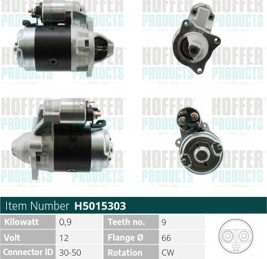 Hoffer H5015303 - Стартер www.autospares.lv