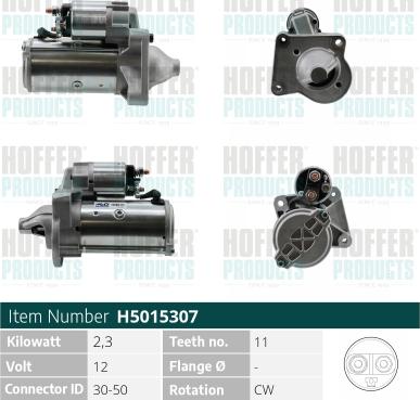 Hoffer H5015307 - Starteris autospares.lv