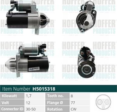 Hoffer H5015318 - Starter www.autospares.lv