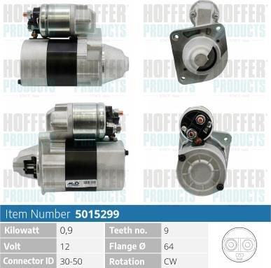 Hoffer H5015299 - Starteris autospares.lv