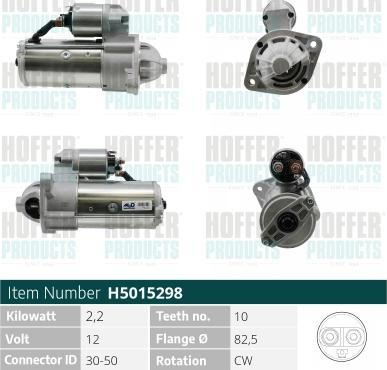 Hoffer H5015298 - Starteris autospares.lv