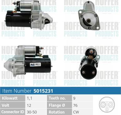 Hoffer H5015231 - Стартер www.autospares.lv