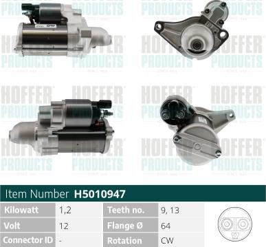 Hoffer H5010947 - Starteris www.autospares.lv