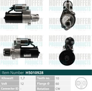 Hoffer H5010928 - Starteris www.autospares.lv