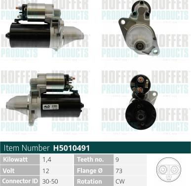 Hoffer H5010491 - Starteris www.autospares.lv