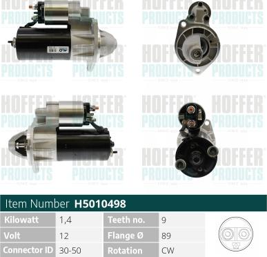 Hoffer H5010498 - Starter www.autospares.lv