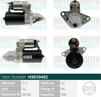 Hoffer H5010492 - Starteris www.autospares.lv