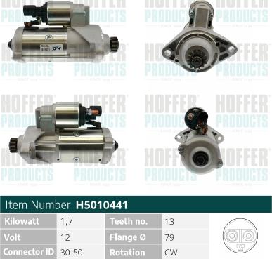 Hoffer H5010441 - Starter www.autospares.lv